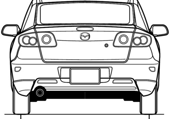 Mazda 3 (2004) (Mazda 3 (2004)) - drawings of the car